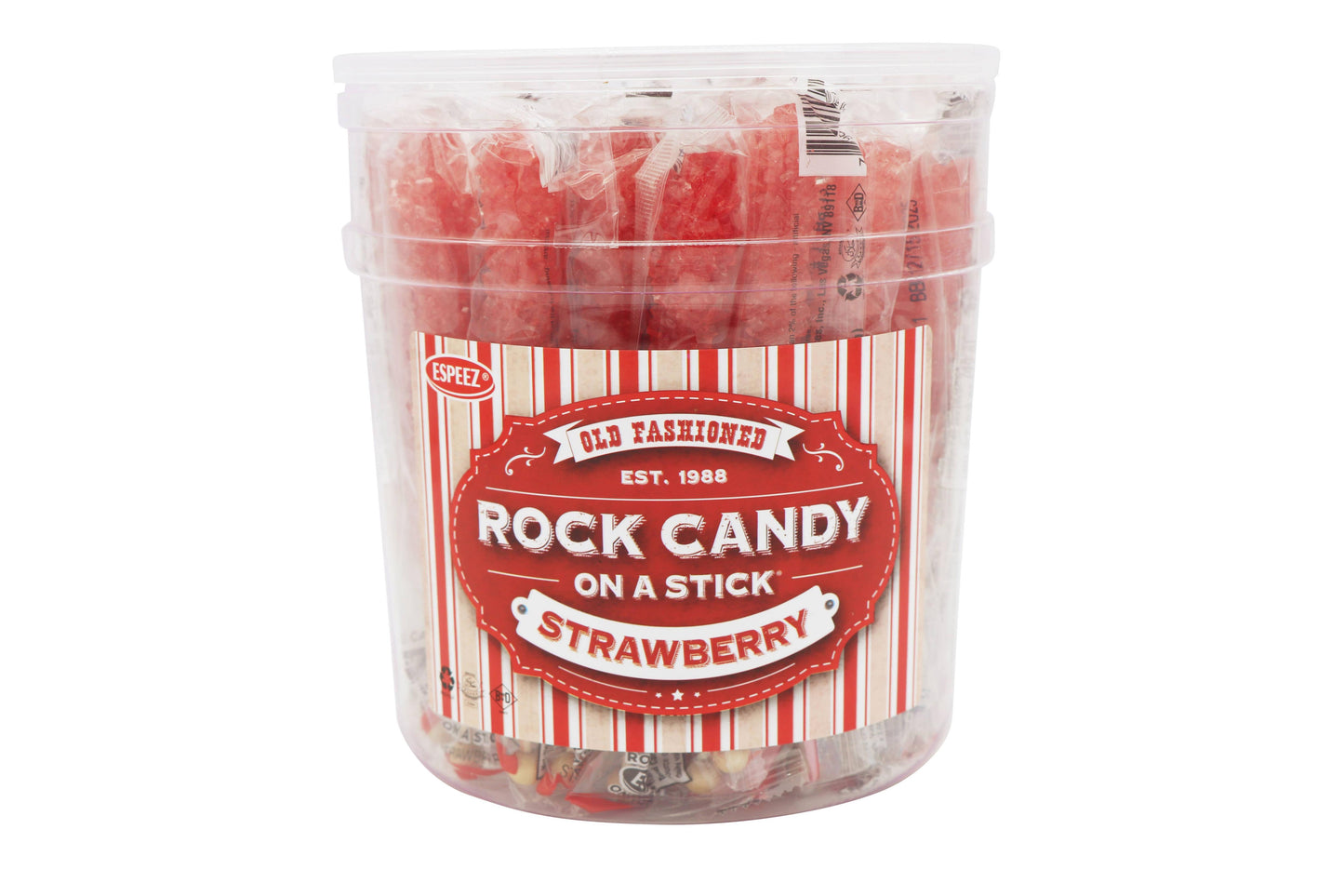 Rock Candy Sticks Strawberry, 0.8oz, 36ct Tub