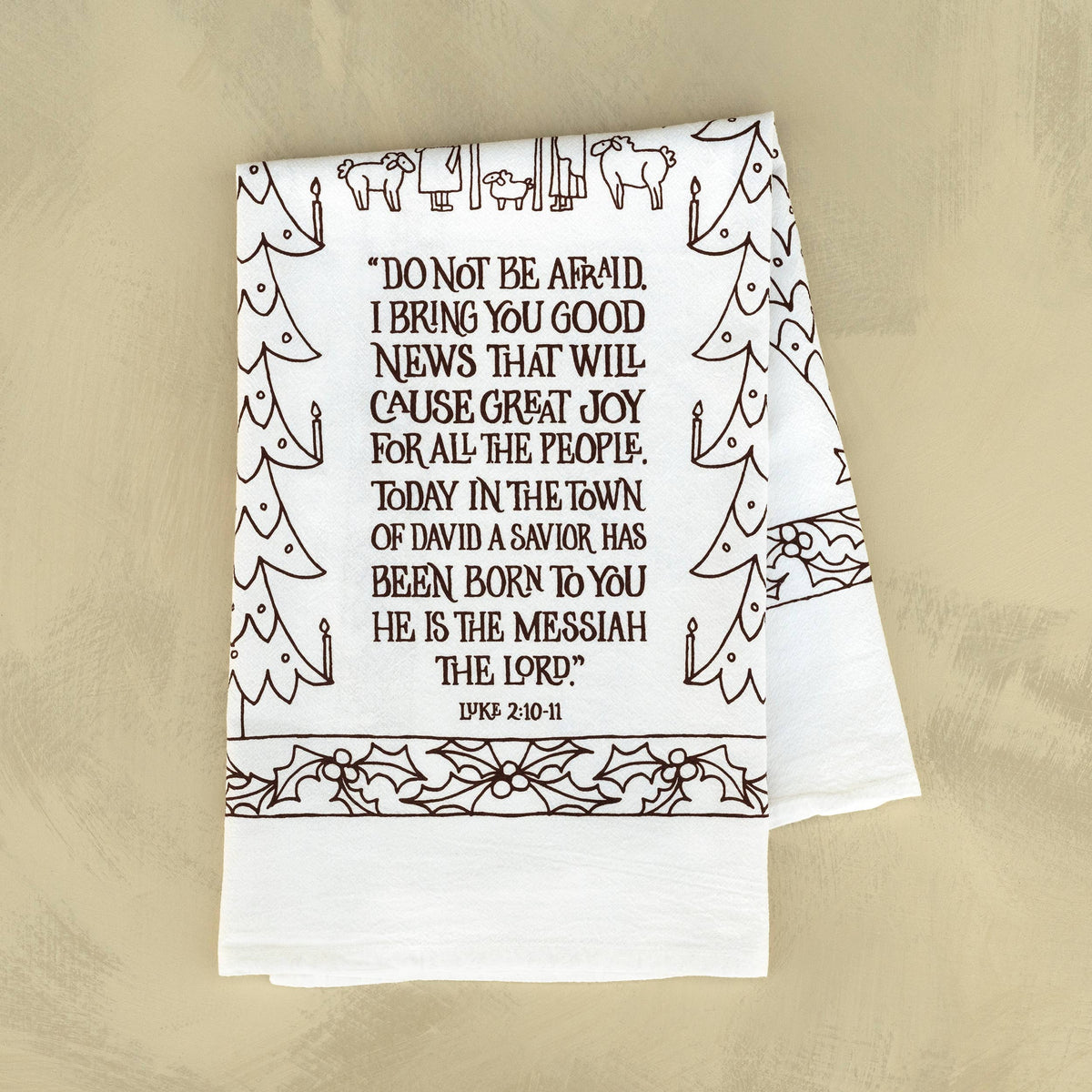 Great Joy for All the People Christmas Tea Towel