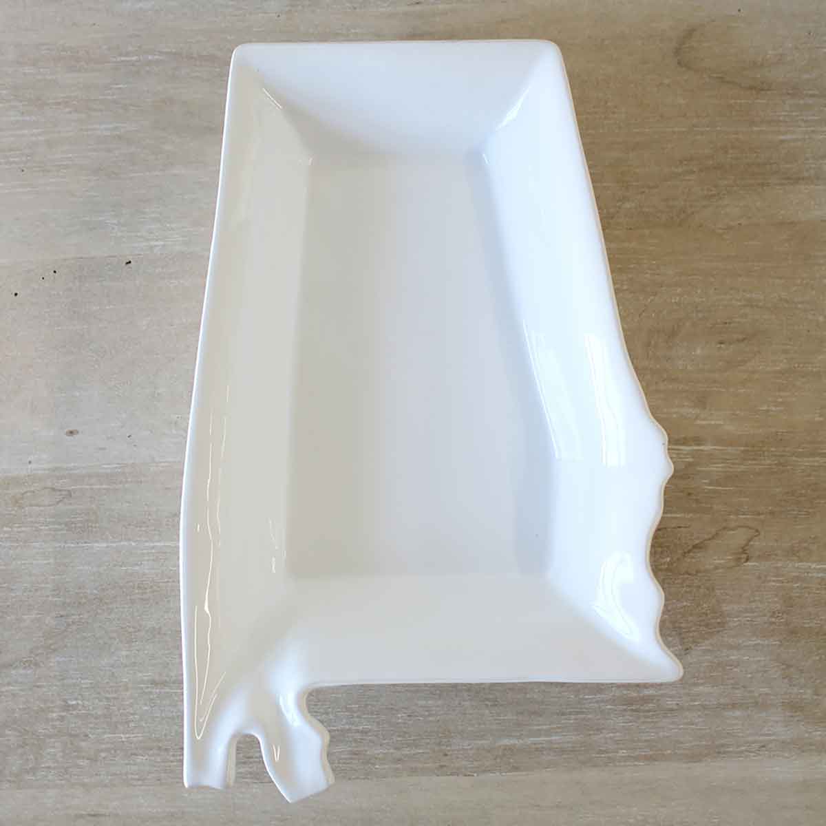 Alabama Shaped Platter White 10"