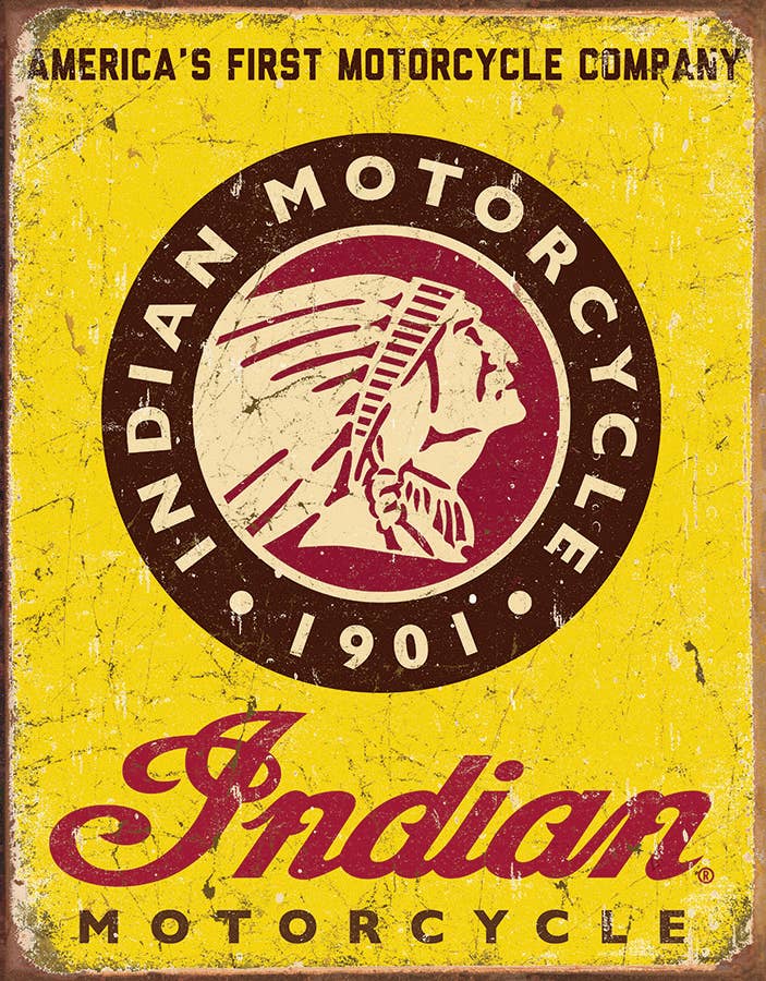 Indian Motorcycles Since 1901 Tin Sign