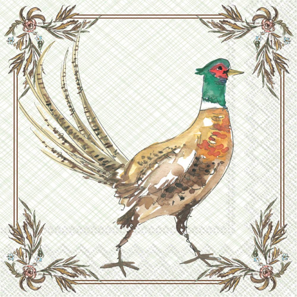 Paper Cocktail Napkin 20 Ct Pheasant Fall Autumn