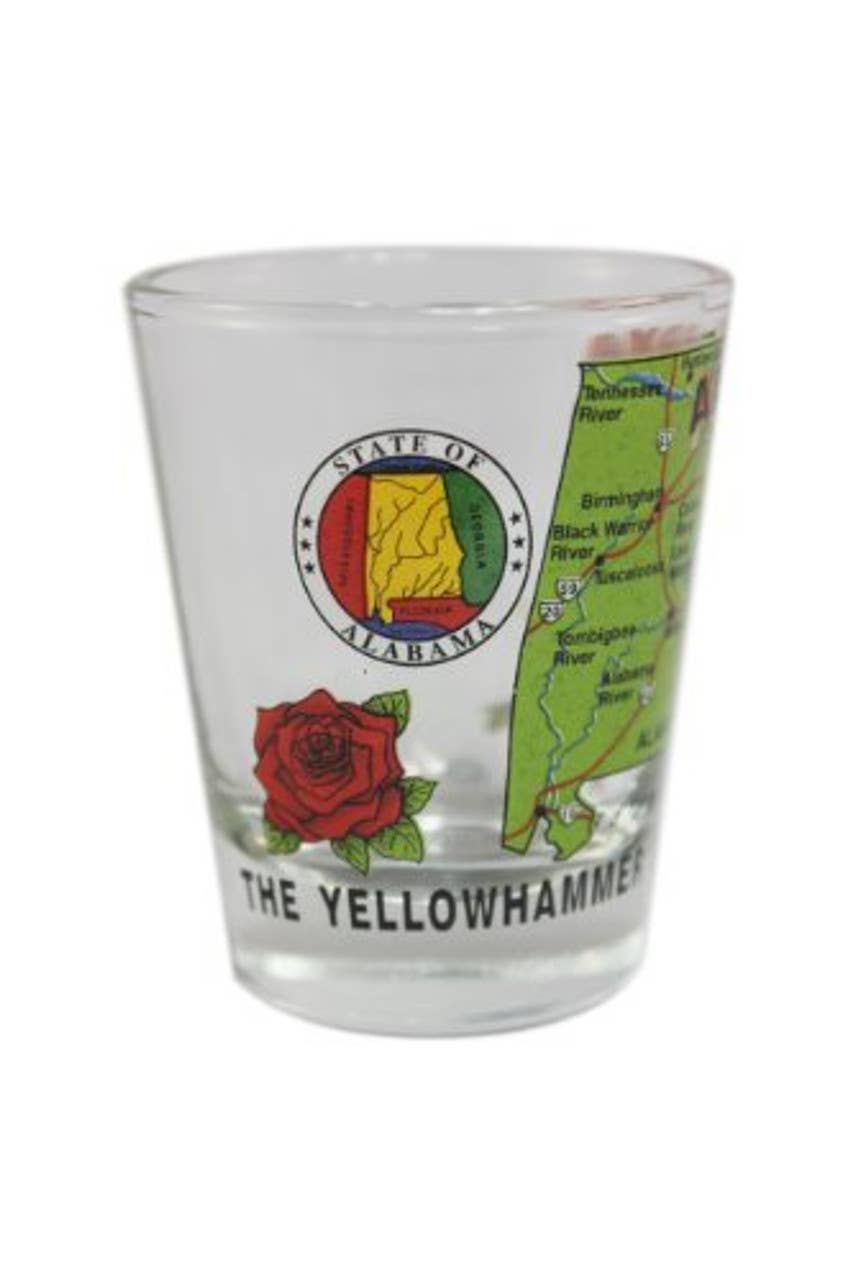 ALABAMA State Shot Glass 2 oz