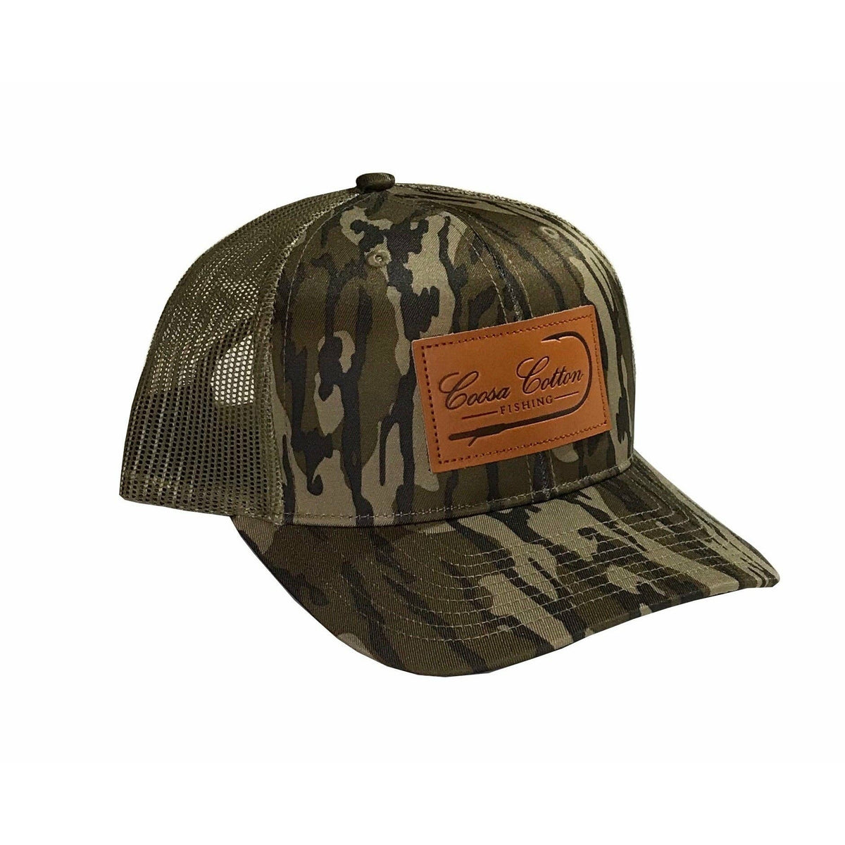 Leather Patch Trucker Hat- Mossy Oak Bottomland ™️