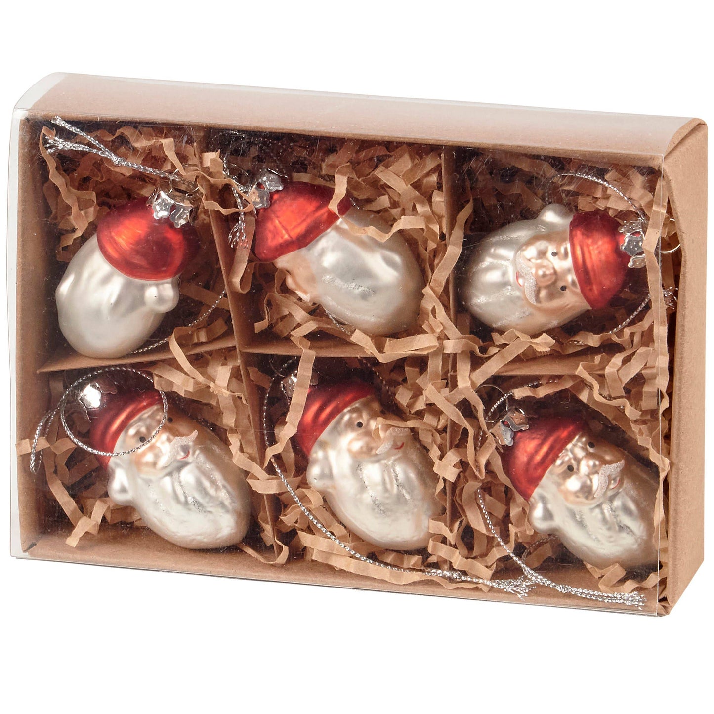 Glass Santa Ornament