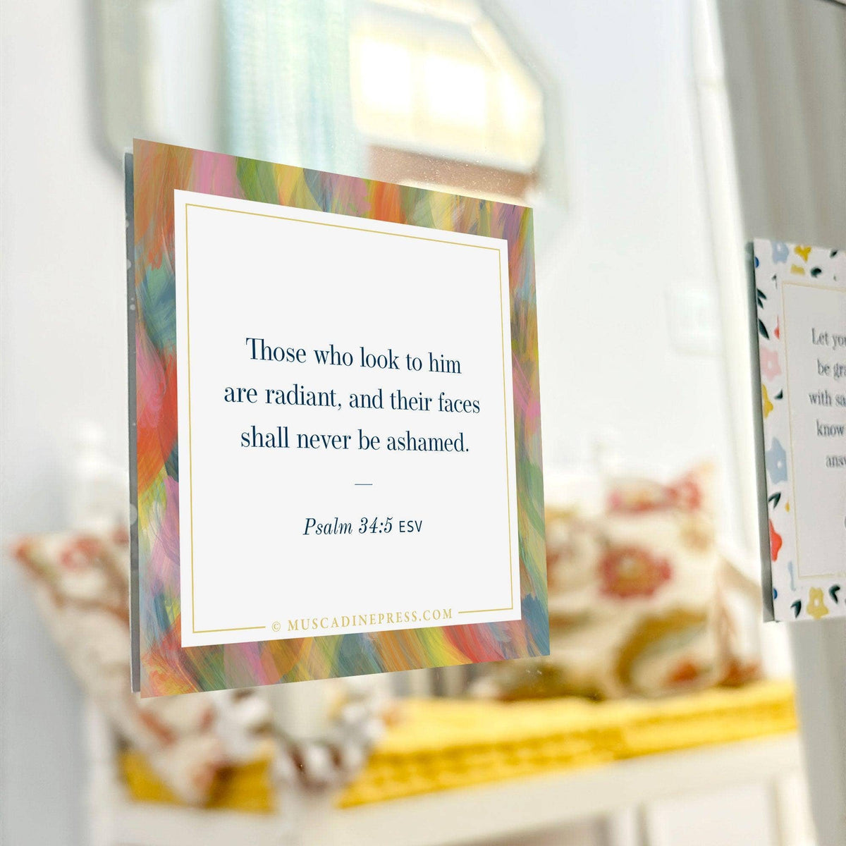 Scripture Mirror Cling, Radiant Faces