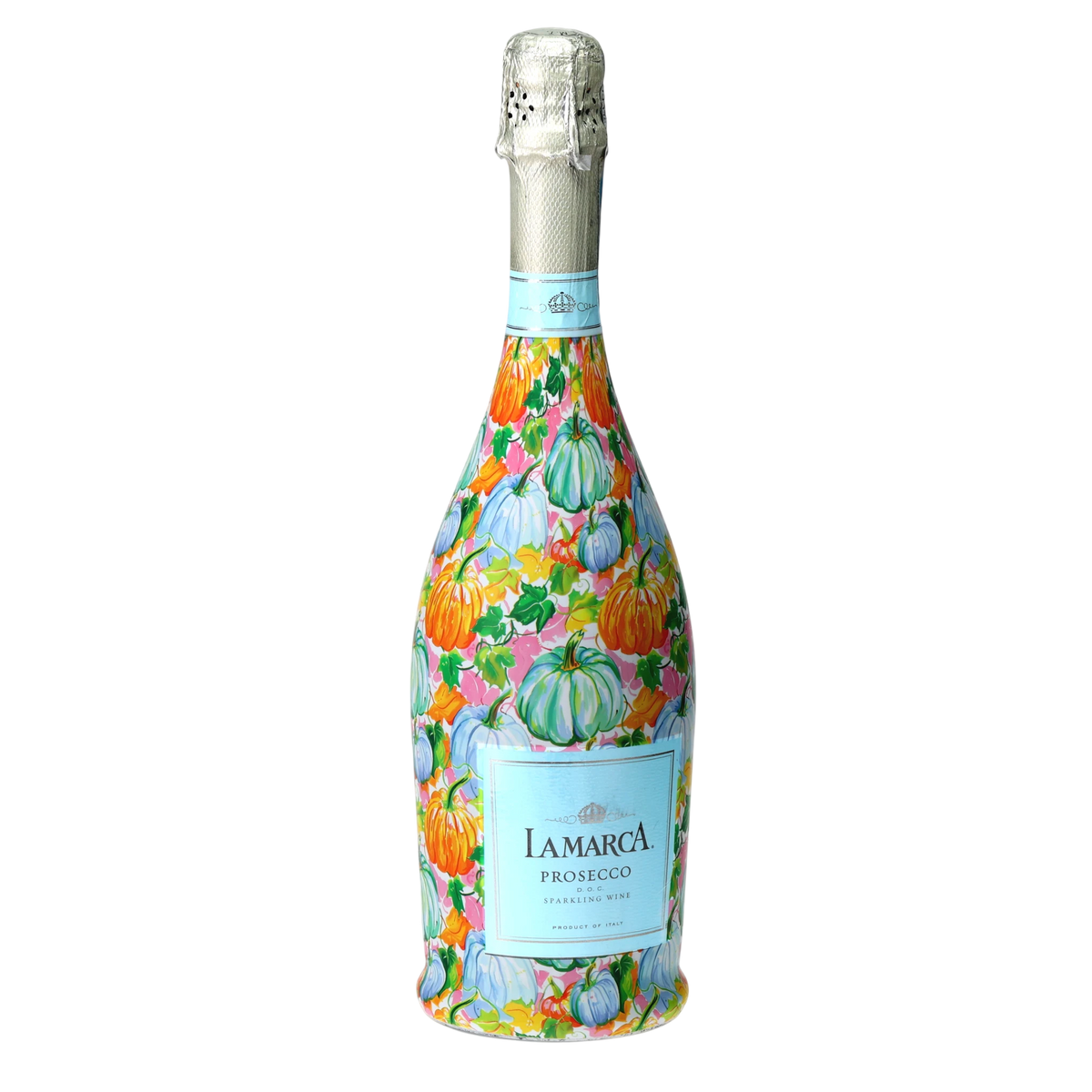 Orange & Blue Pumpkins Prosecco Bottle Wrap