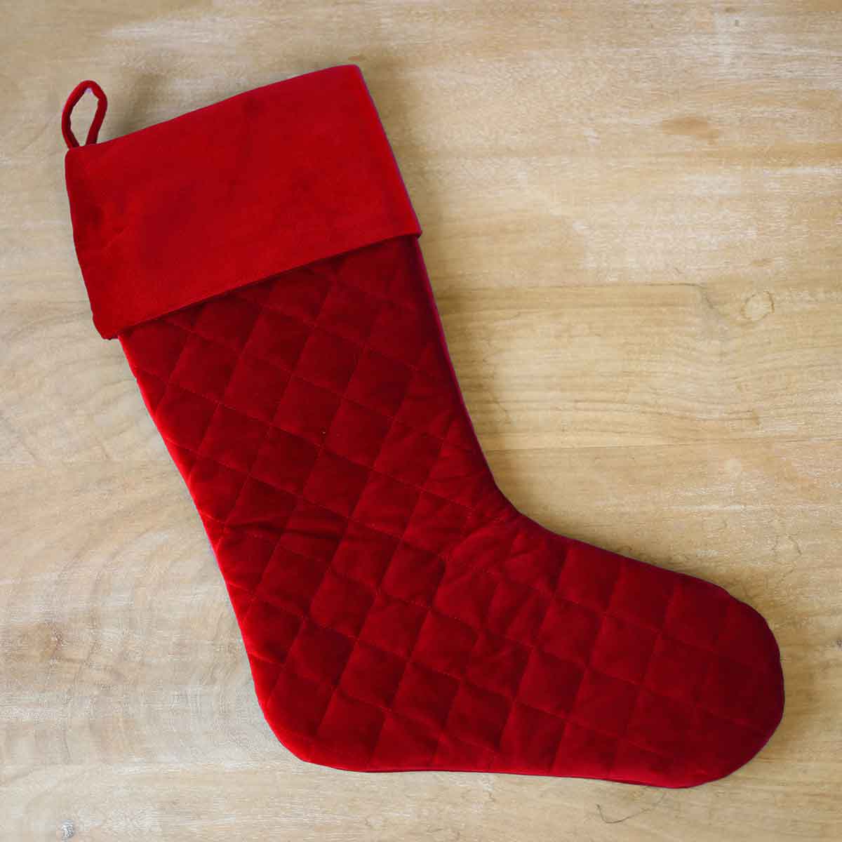 Quilted Stocking Red 7x21