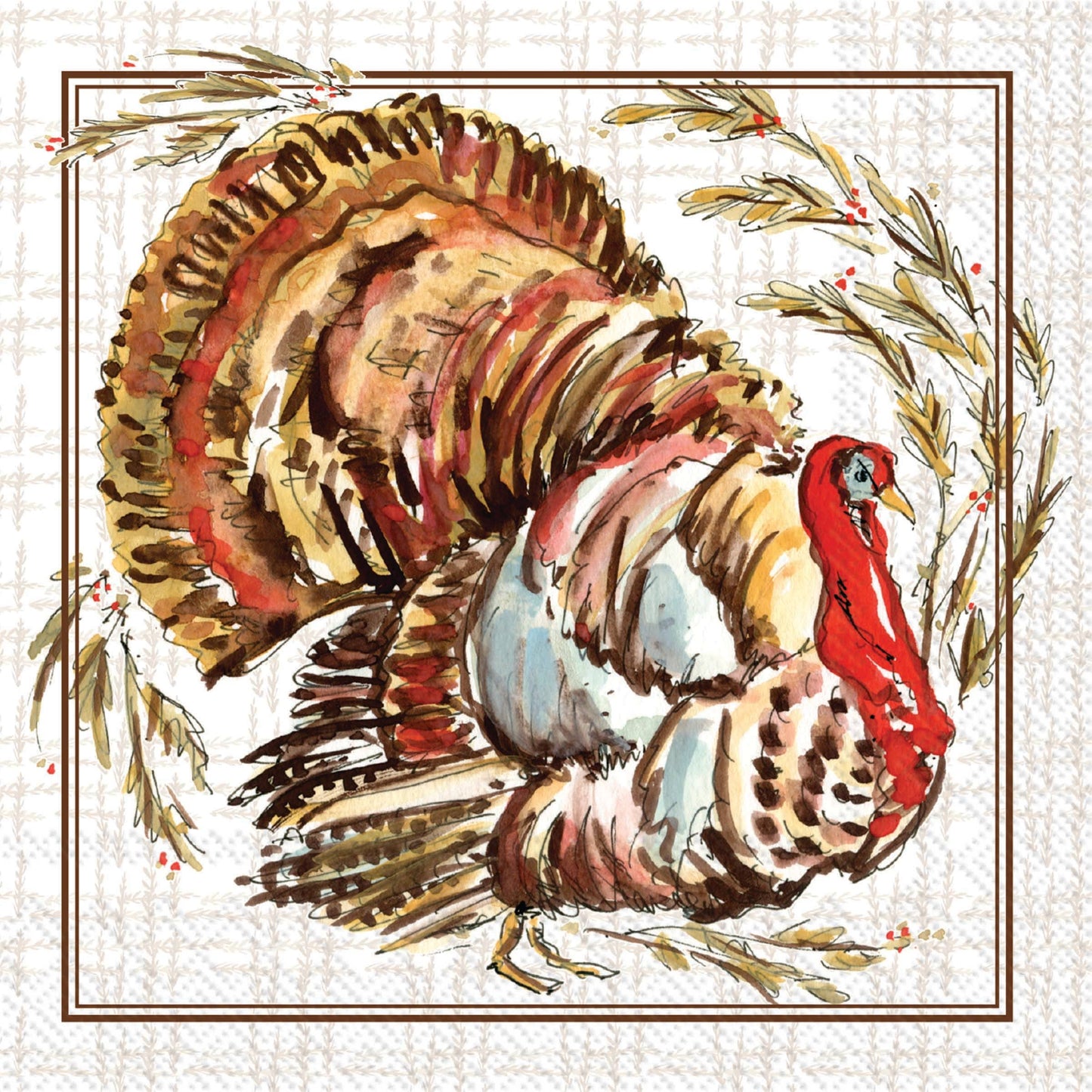 Turkey Collection Cocktail Napkins 20 ct Rosanne Beck