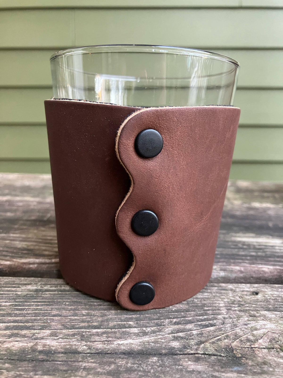 Leather Wrapped Whiskey Glass - Eagle