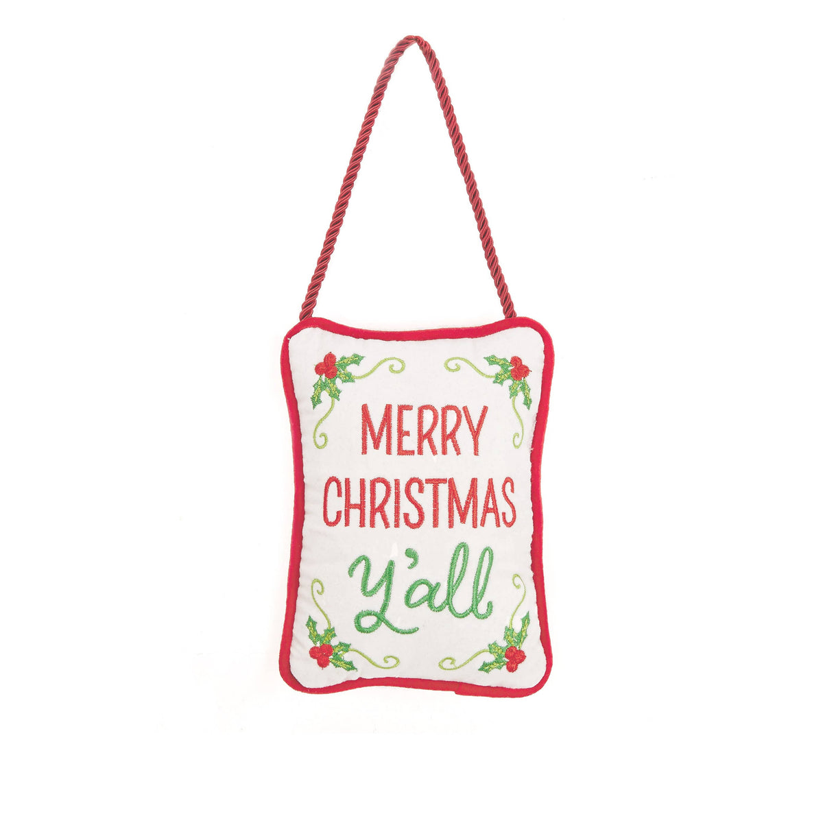 Merry Christmas Y'all Velvet Door Hanger
