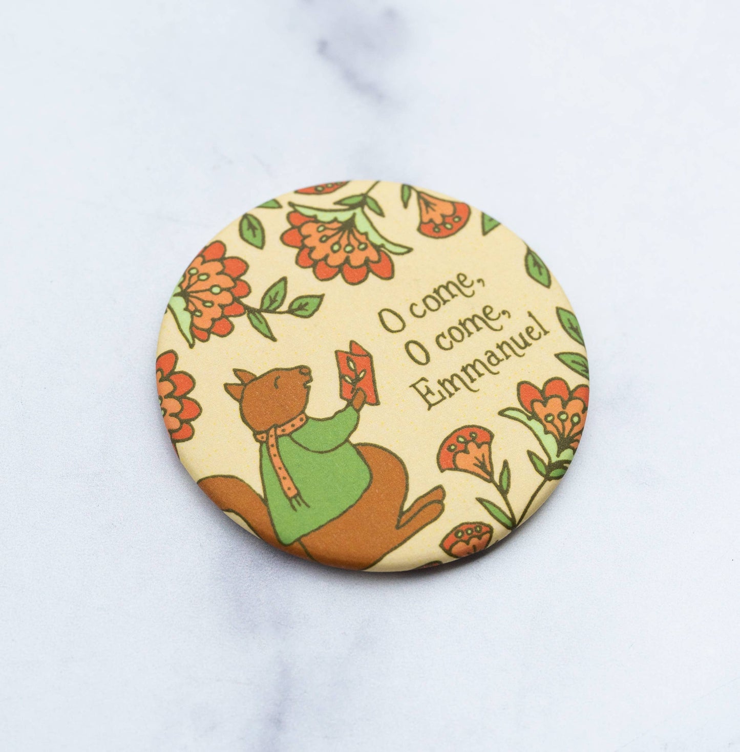 O Come, O Come Emmanuel Christmas Magnet - Squirrel
