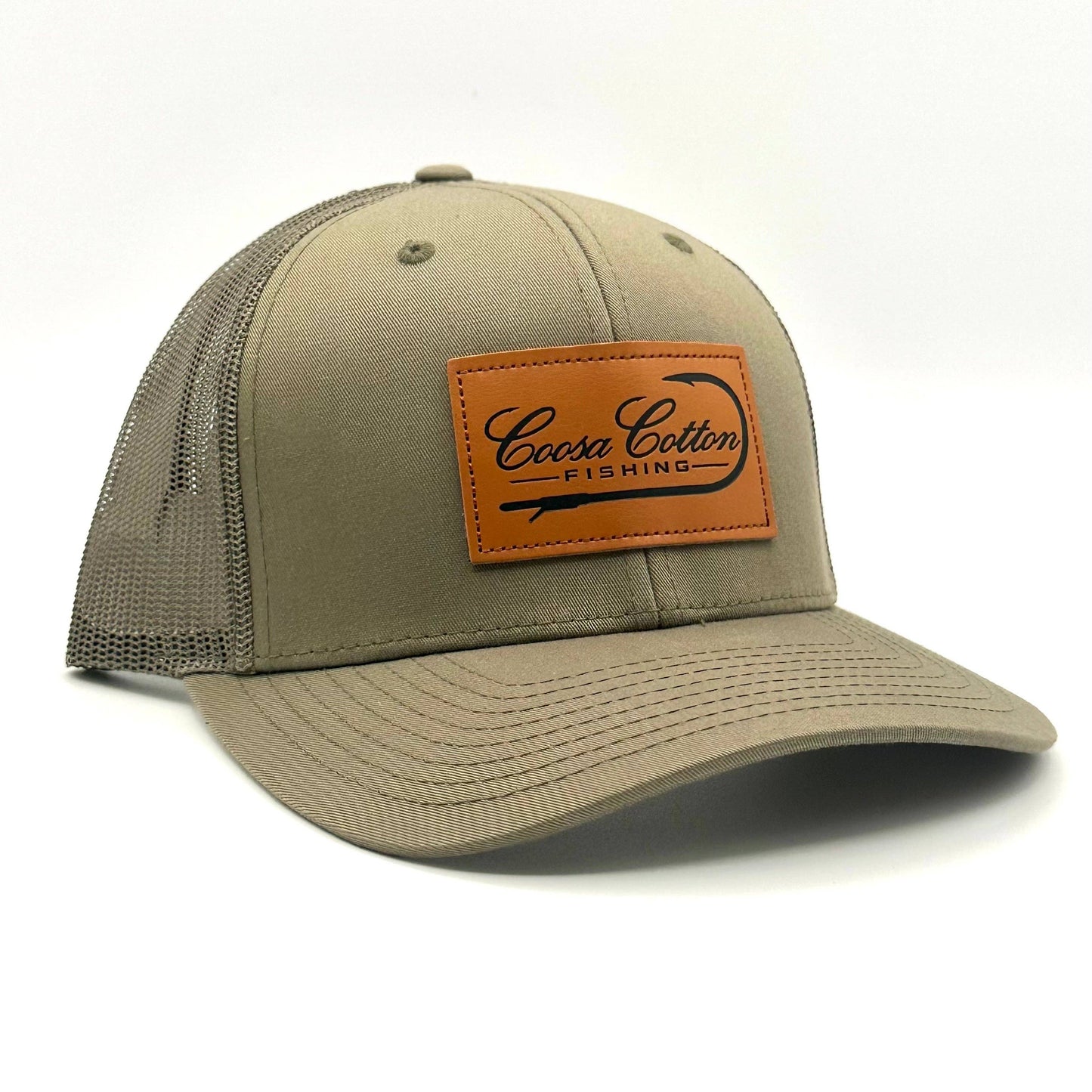 Leather Patch Trucker Hat- Loden Green