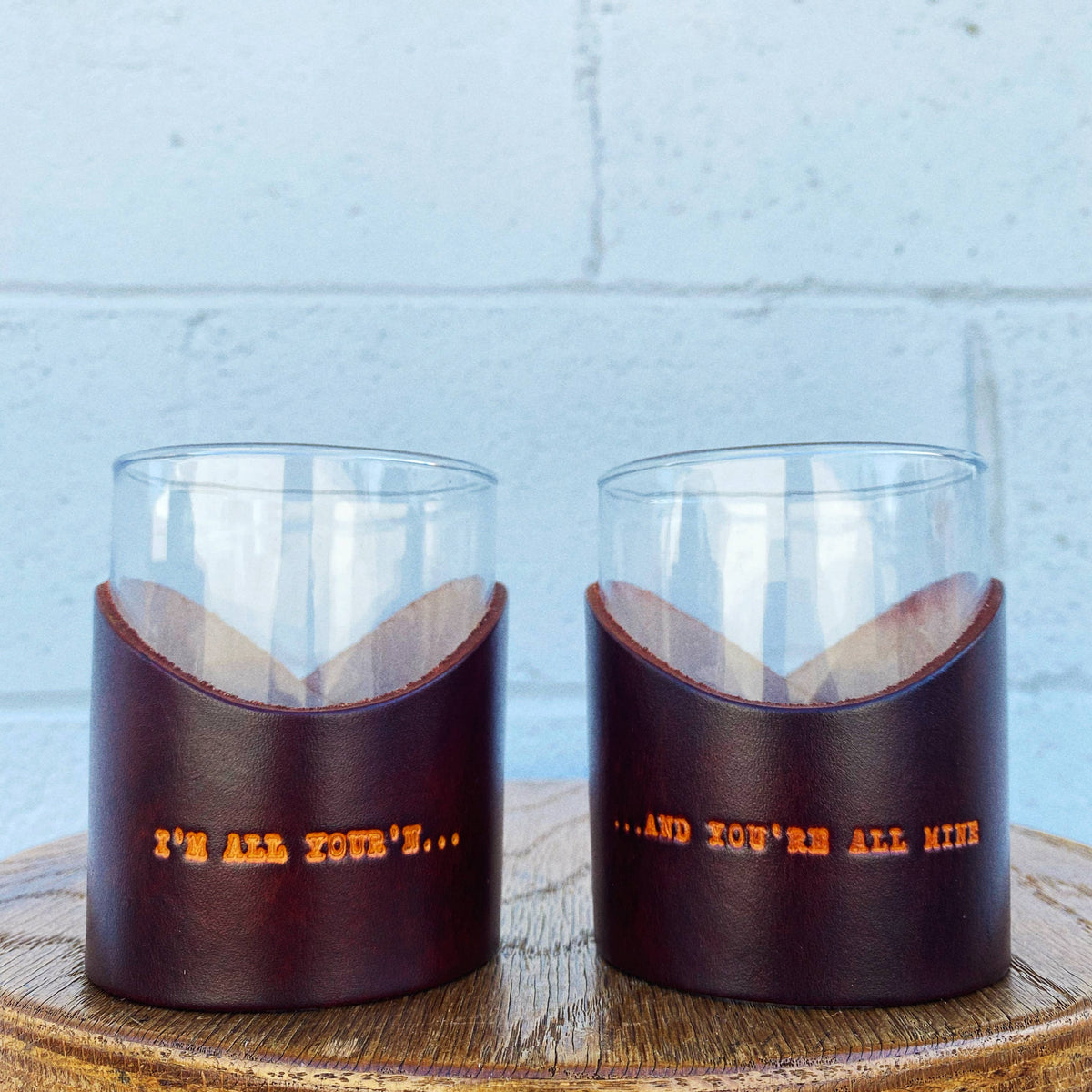Leather Tyler Childers Rocks Glass Set - Leather Barware