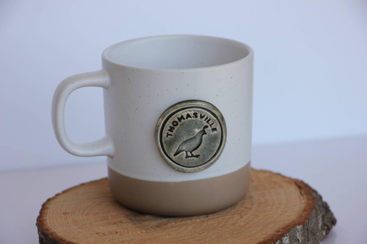 Custom Logo Mug: Cabin Style (10 oz): Oyster Shell