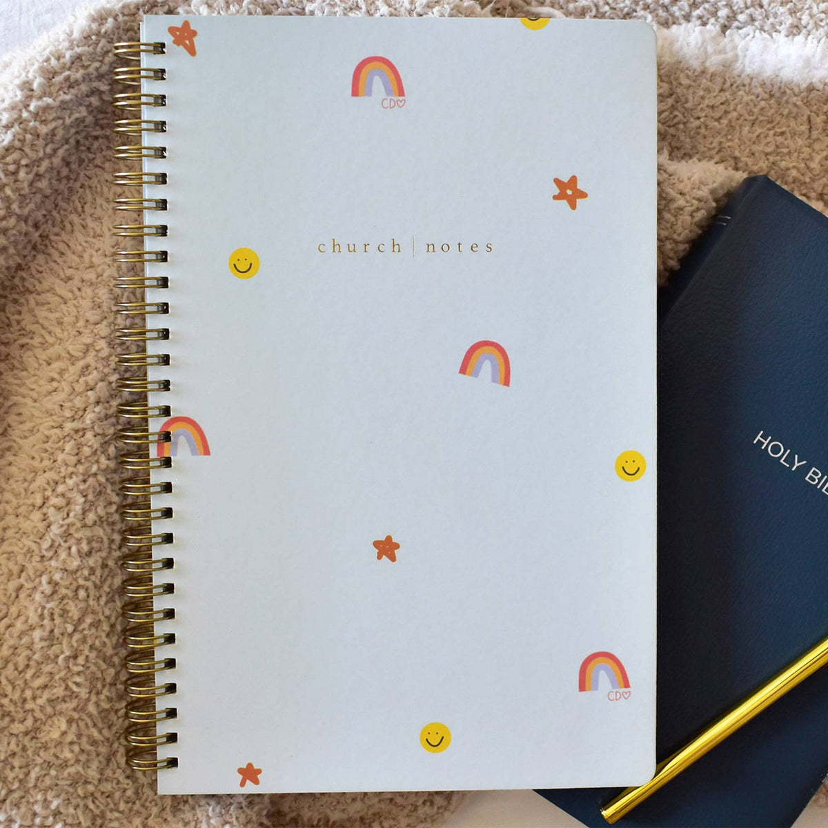 Happy Rainbow Bible Study Notebook by Callie Danielle