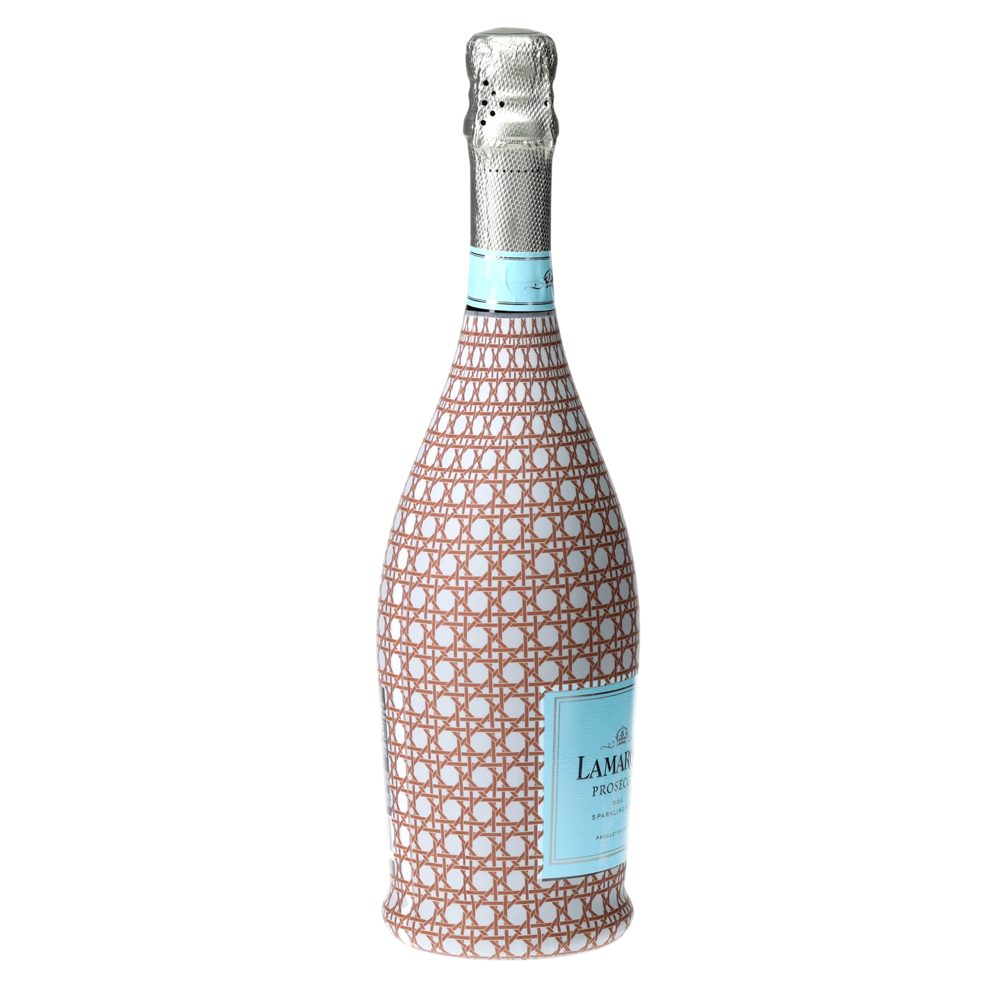 Brown & White Cane Prosecco Bottle Wrap