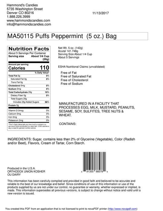 Natural Peppermint Puffs Gift Bag