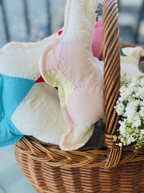 Vintage Fabric Easter Bunnies made from upcycled quilts
