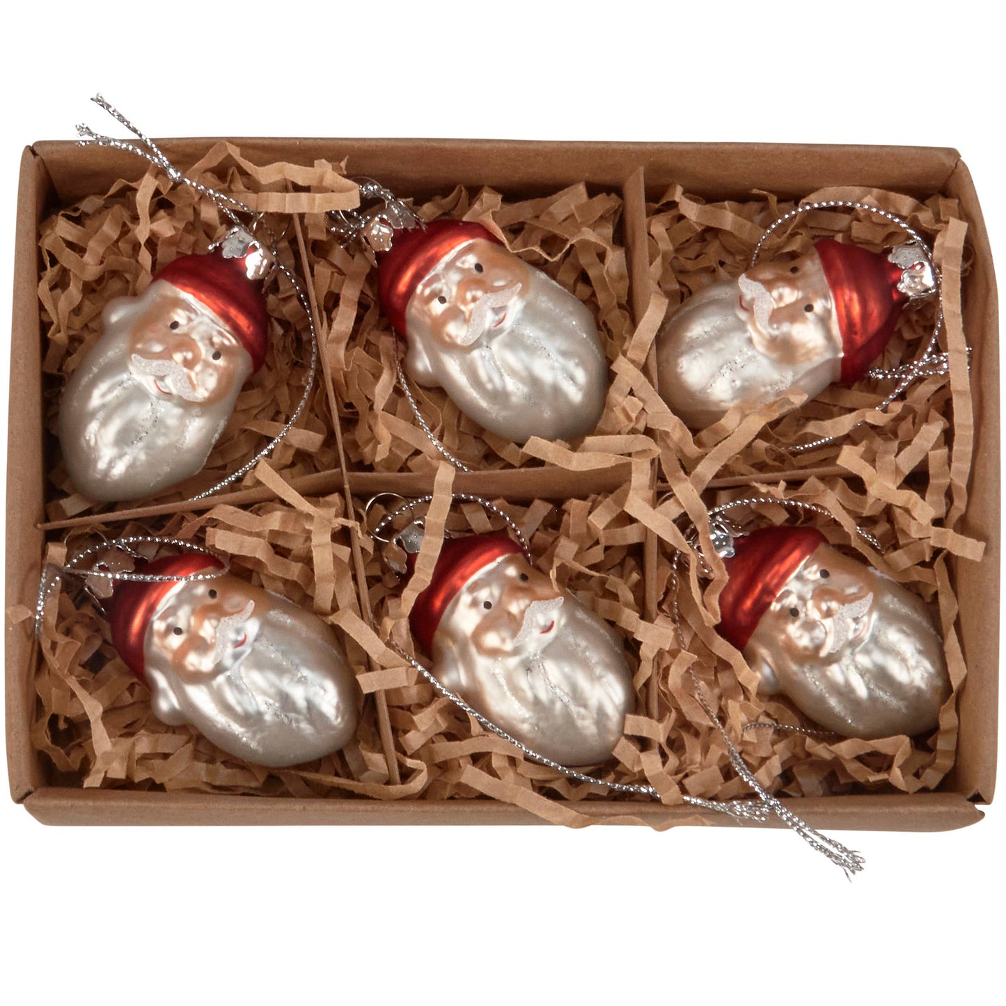 Glass Santa Ornament