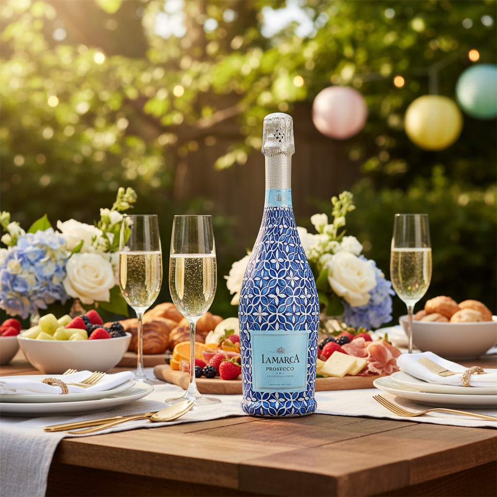 Andalusian Tile Prosecco Bottle Wrap