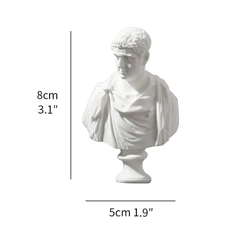 Miniature Greek Busts - Intricately Carved: David