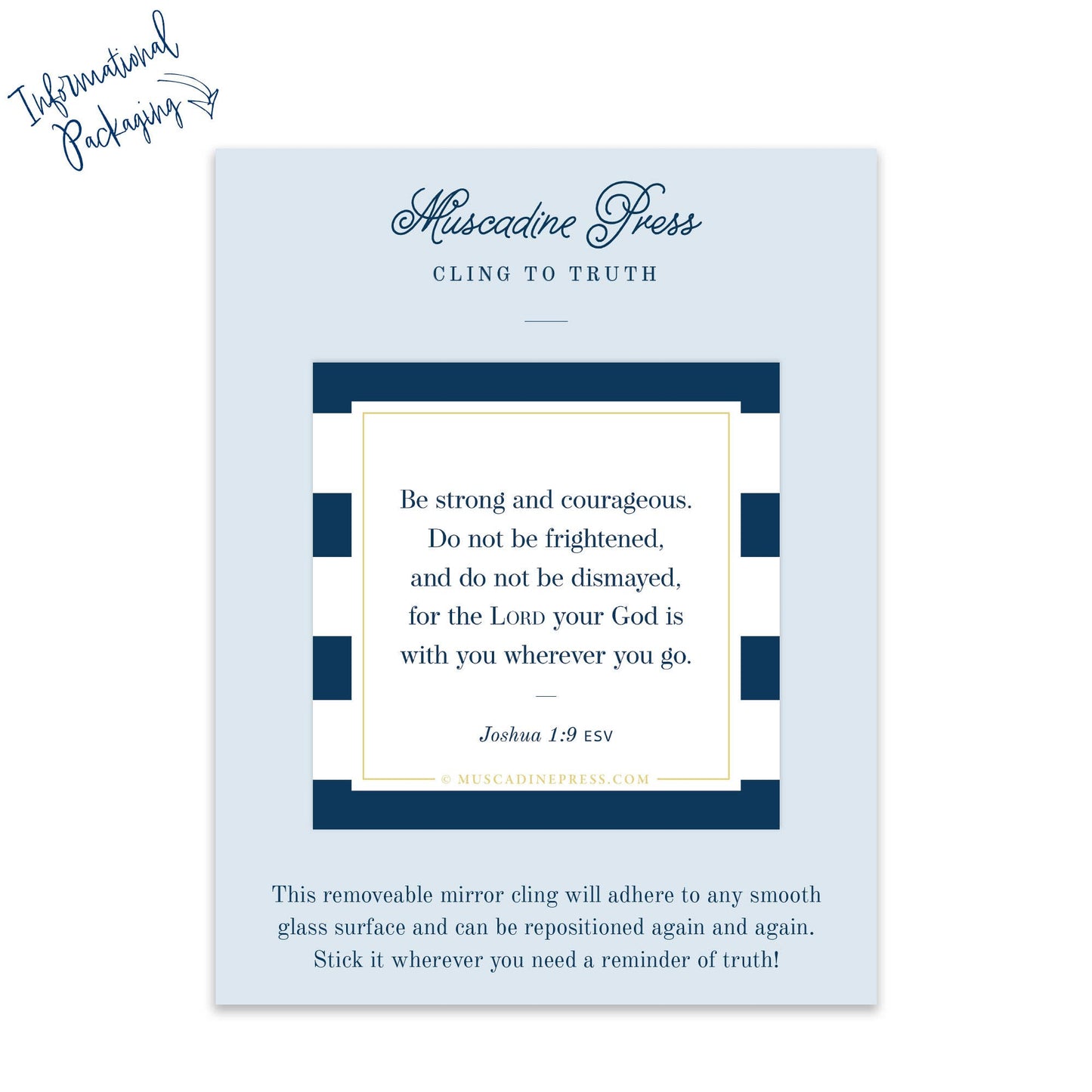 Scripture Mirror Cling, Be Strong and Courageous