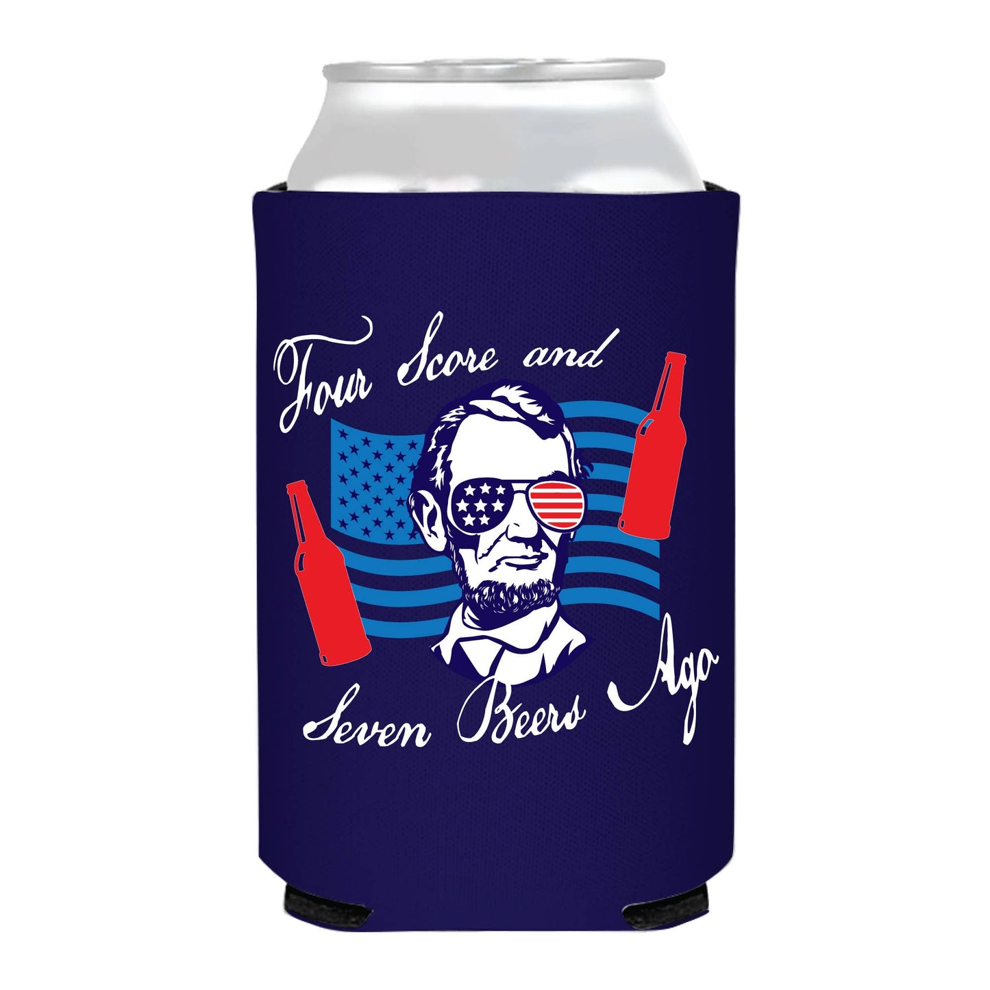 Four Score And Seven Beers Ago July Full Color Can Koozie