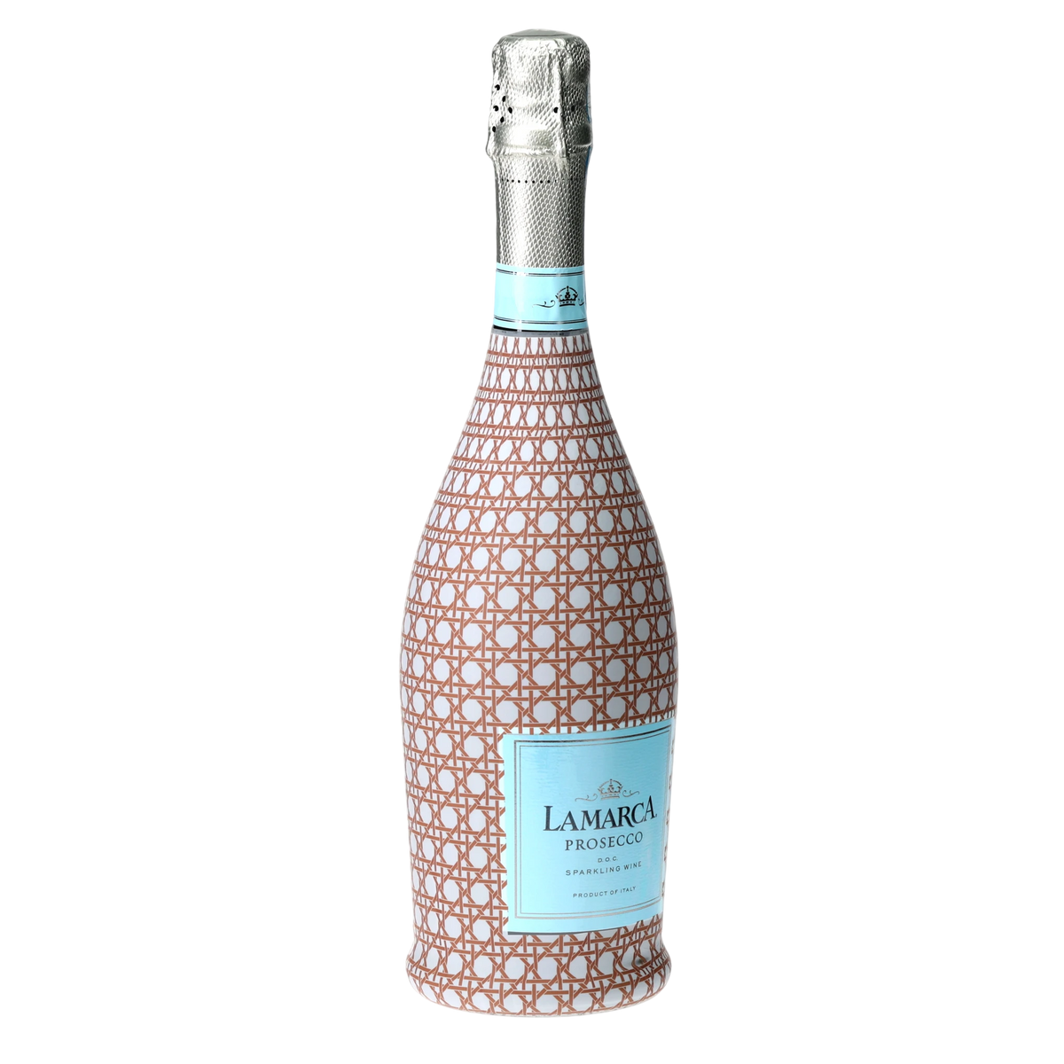 Brown & White Cane Prosecco Bottle Wrap