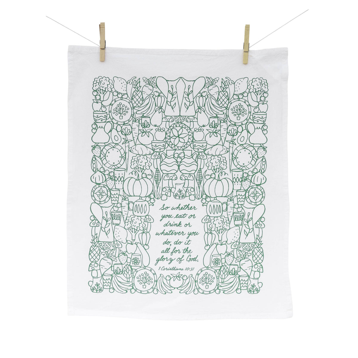 For the Glory of God Scripture Tea Towel — 24"x20"