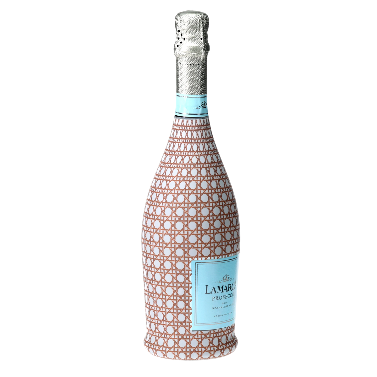 Brown & White Cane Prosecco Bottle Wrap