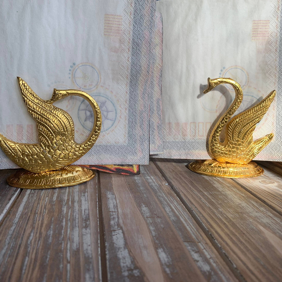 Golden Swan Napkin Holder, Mail Holder, Decor Figurine, Gift