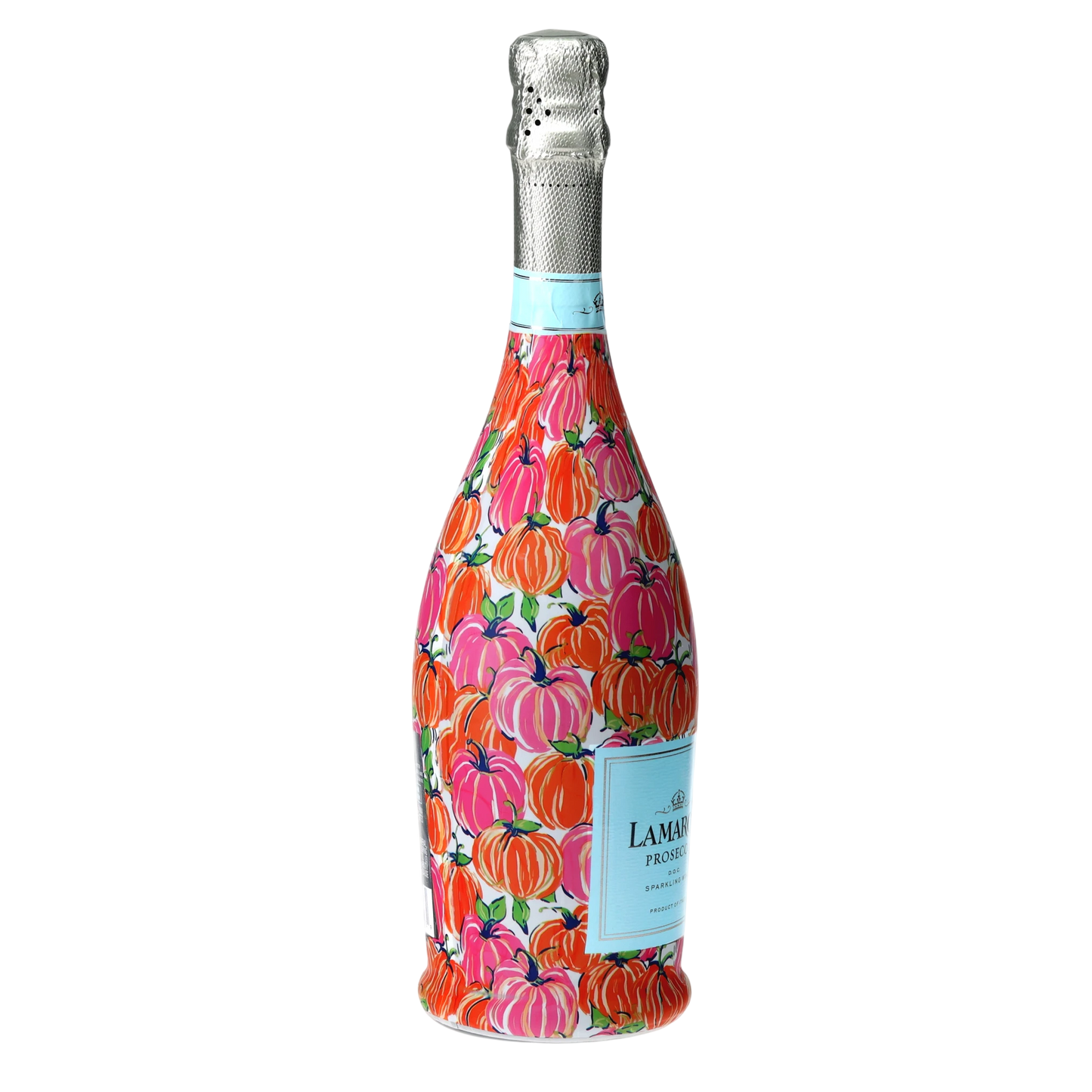 Pink & Orange Pumpkins Prosecco Bottle Wrap