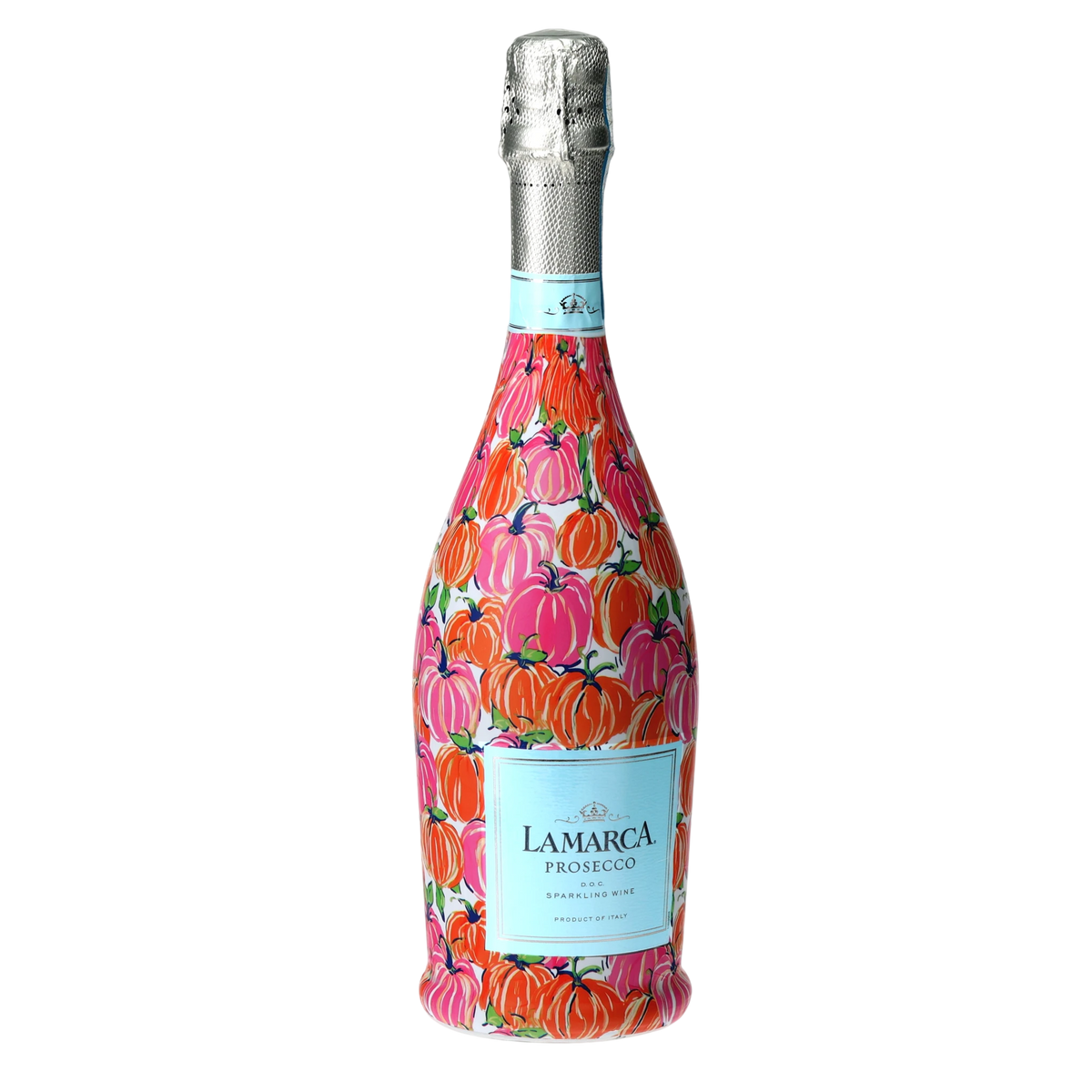 Pink & Orange Pumpkins Prosecco Bottle Wrap