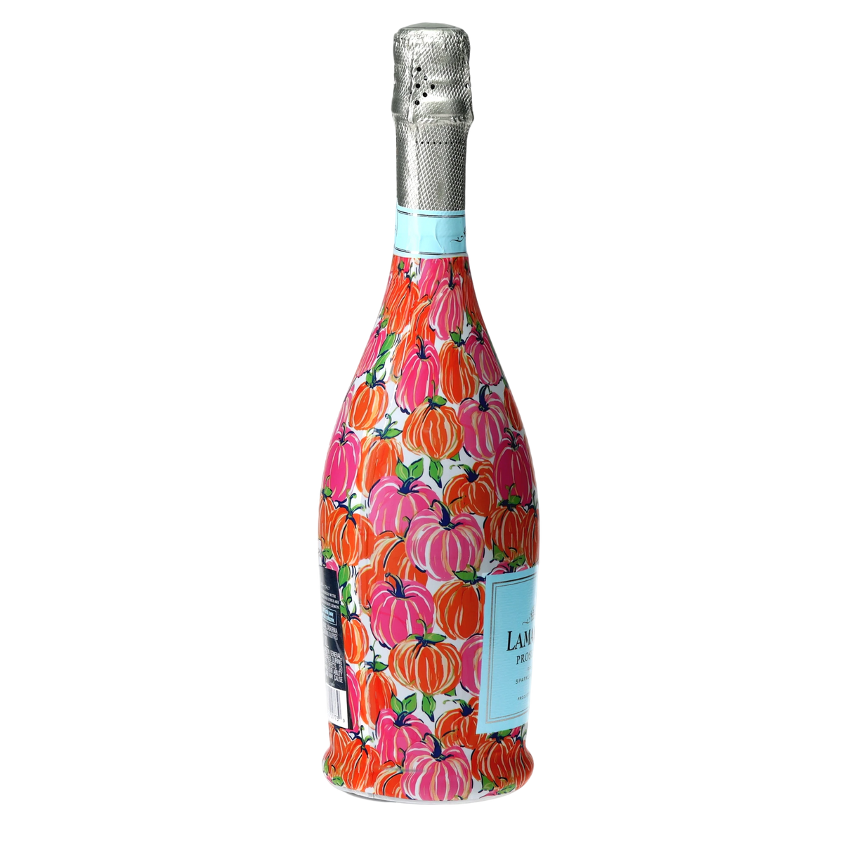 Pink & Orange Pumpkins Prosecco Bottle Wrap
