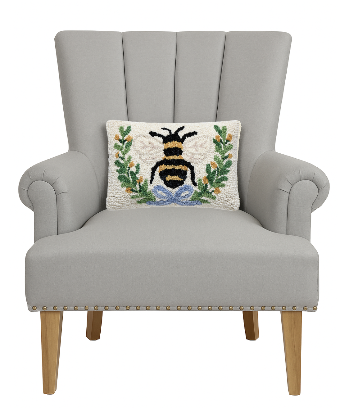 Bee In A Wreath Hook Pillow
