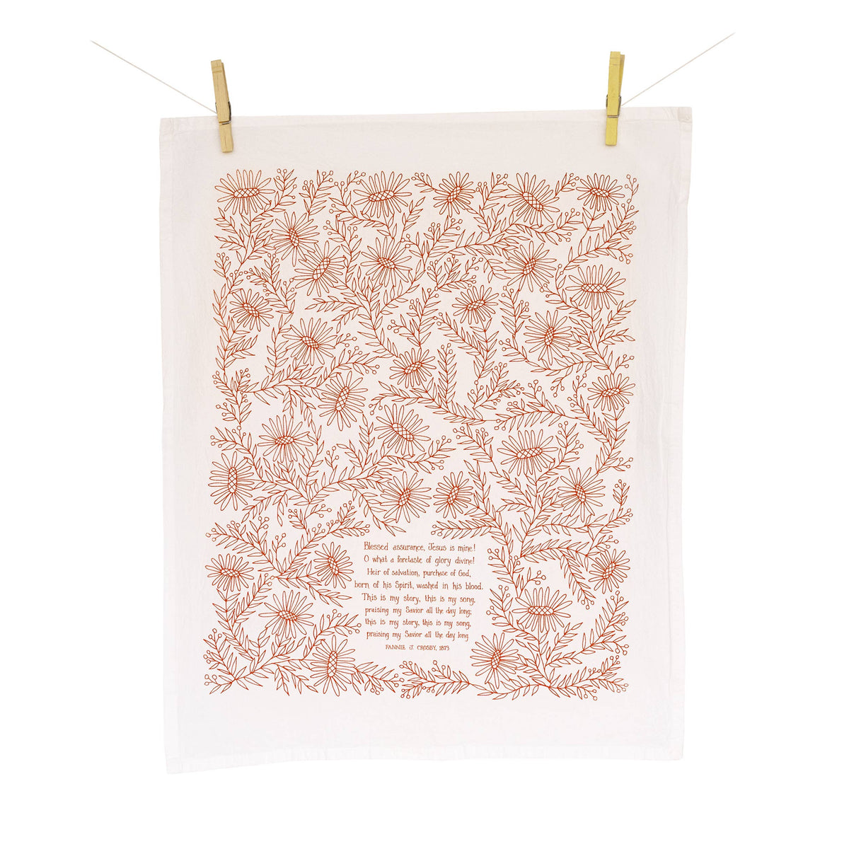 Blessed Assurance Hymn Tea Towel — 24"x20"