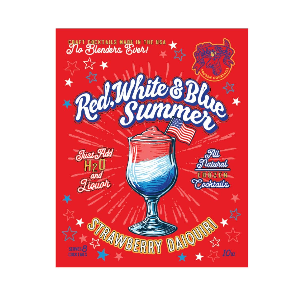 Red, White & Blue Summer Strawberry Daiquiri Frozen Cocktail