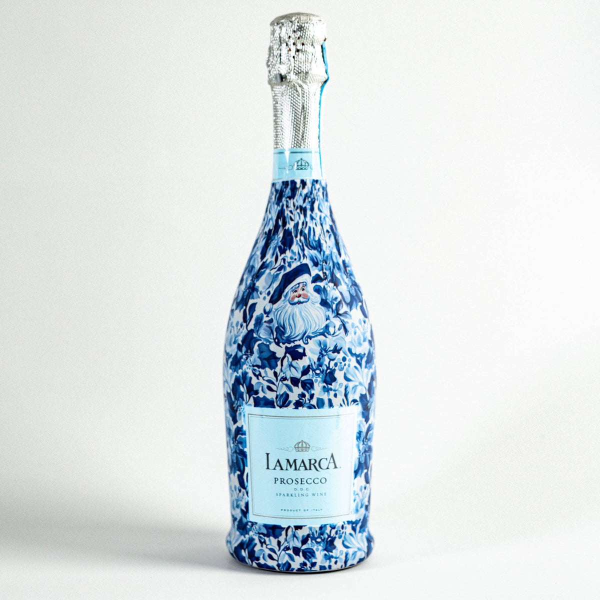 Beau Bottles Blue and White Santa - La Marca Edition