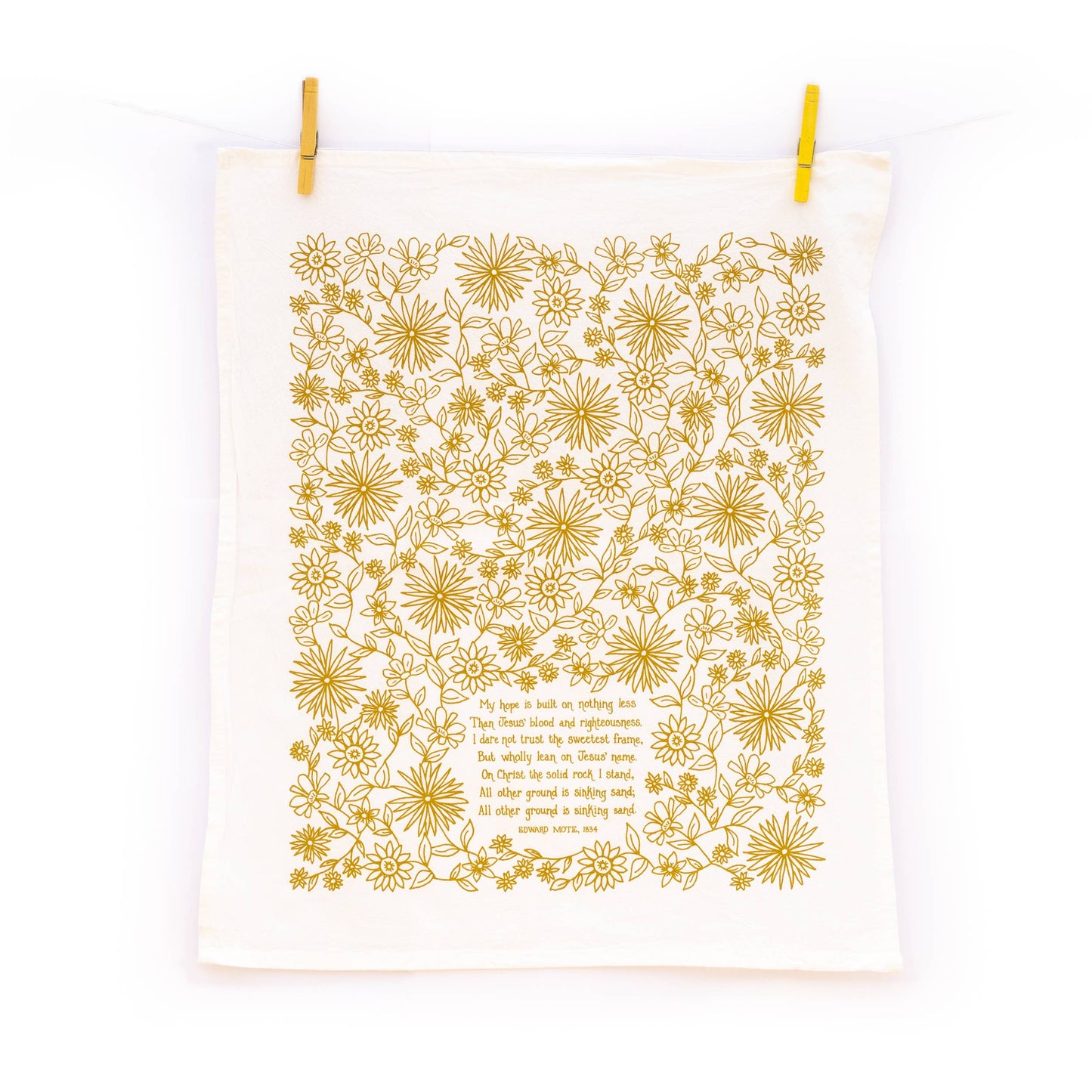 My Hope Is Built Hymn Tea Towel — 24"x20"
