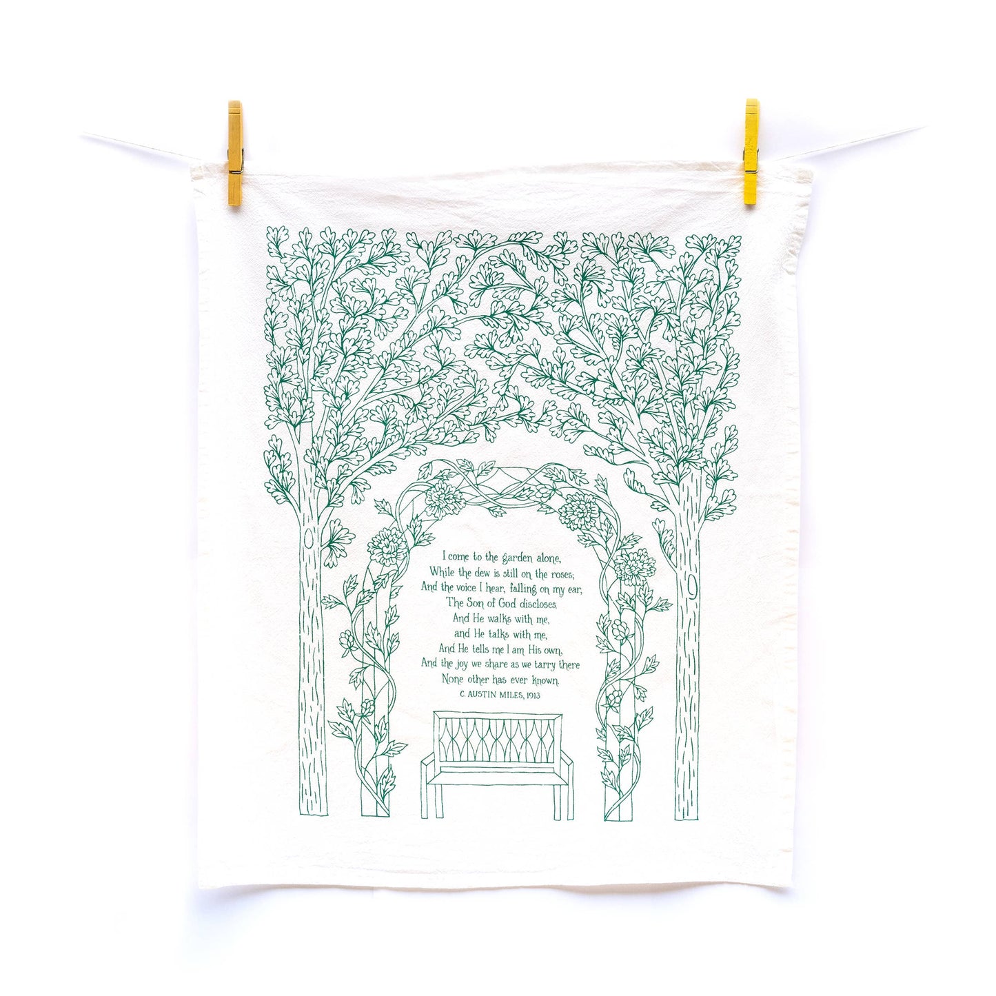 In The Garden Gospel Song Hymn Tea Towel – 24"x20"