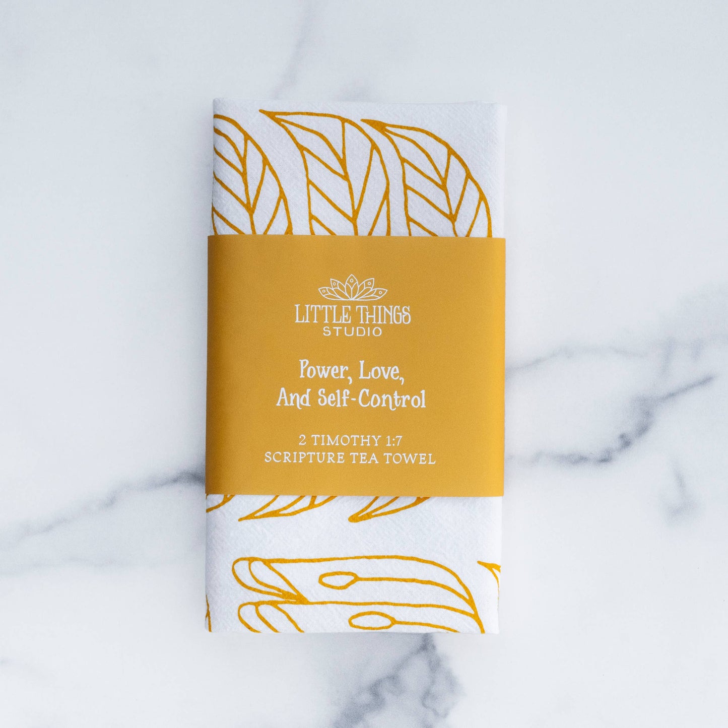 Power, Love & Self-Control Scripture Tea Towel — 24"x20"