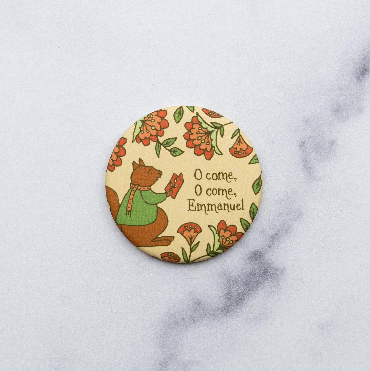 O Come, O Come Emmanuel Christmas Magnet - Squirrel