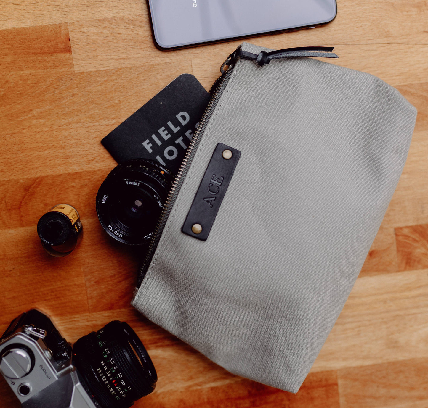 Canvas Pouch - USA Made: Brown, Pine