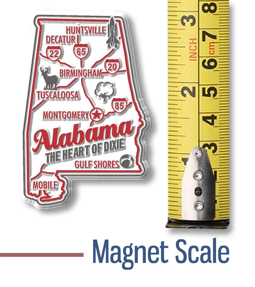 Alabama Premium State Magnet Made in USA