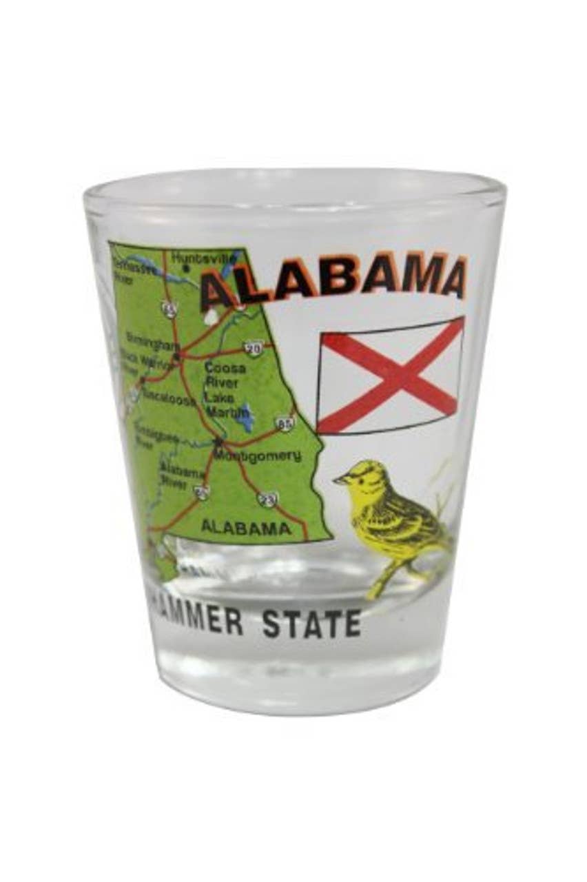 ALABAMA State Shot Glass 2 oz