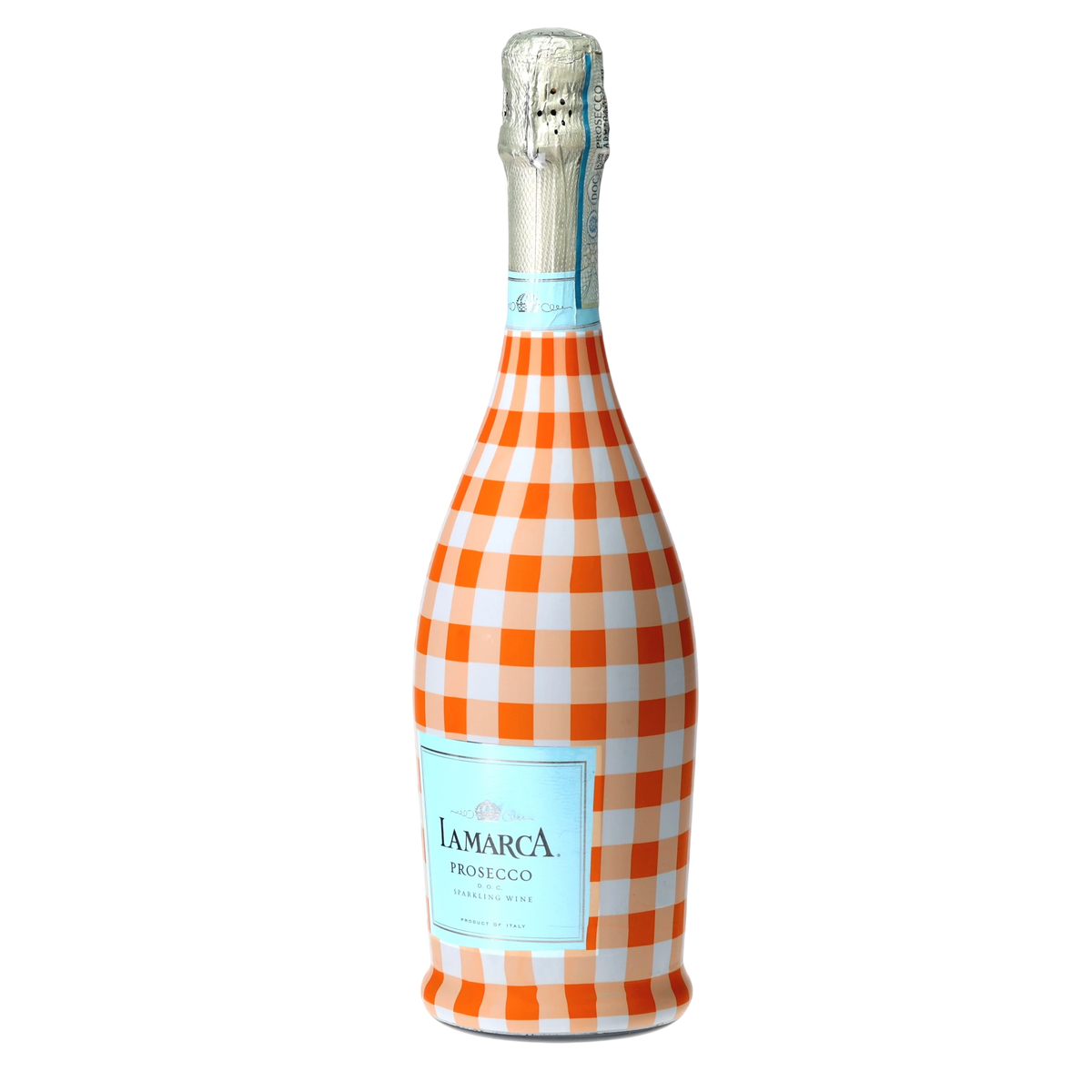 Beau Bottles Orange & White Gingham Prosecco Bottle Wrap