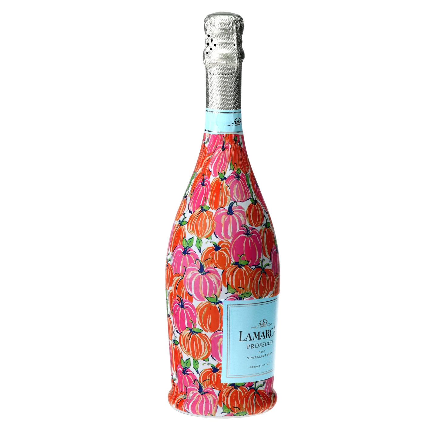 Pink & Orange Pumpkins Prosecco Bottle Wrap