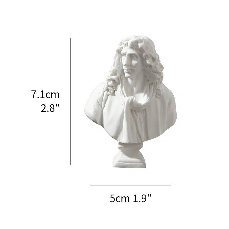 Miniature Greek Busts - Intricately Carved: David