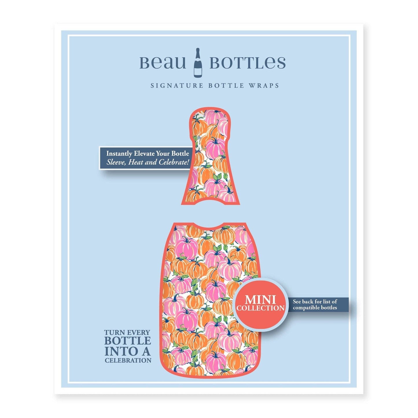 Pink & Orange Pumpkins Mini Prosecco Wraps