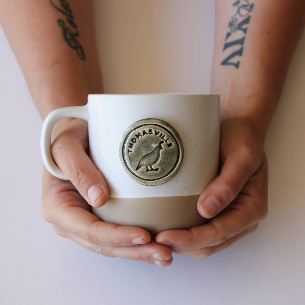 Custom Logo Mug: Cabin Style (10 oz): Oyster Shell